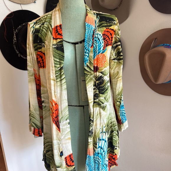 All Saints Green Carino Swoop Kimono - Picture 2 of 3